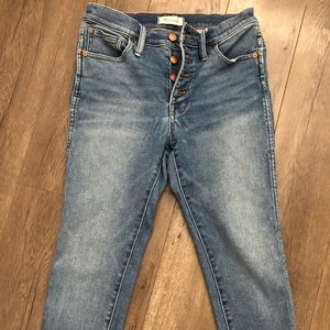Madewell Button Front 10” Rise 29P Skinny Jeans